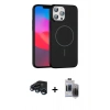 MARSİLYAN™- iPhone 15 Pro Max Kılıf Siluet Doku Özel Seri - Siyah Vanessa Magic Hayalet Cam + Lacivert Raze Metal Kamera Lens