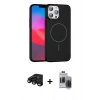 MARSİLYAN™- iPhone 15 Pro Max Kılıf Siluet Doku Özel Seri - Siyah Vanessa Magic Hayalet Cam + Raze Metal Kamera Lens - SH