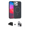 MARSİLYAN™- iPhone 15 Pro Max Kılıf Siluet Doku Özel Seri - Siyah Vanessa Magic Hayalet Cam + Raze Metal Kamera Lens - SH