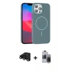 MARSİLYAN™- iPhone 15 Pro Max Kılıf Siluet Doku Özel Seri - Siyah Vanessa Magic Hayalet Cam + Raze Metal Kamera Lens - SH