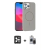 MARSİLYAN™- iPhone 15 Pro Max Kılıf Siluet Doku Özel Seri - Siyah Vanessa Magic Hayalet Cam + Siyah PVD Metal Kamera Lens