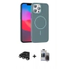 MARSİLYAN™- iPhone 15 Pro Max Kılıf Siluet Doku Özel Seri - Siyah Vanessa Magic Hayalet Cam + Titanyum Gri Raze Metal Kamera Lens