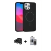 MARSİLYAN™- iPhone 15 Pro Max Kılıf Siluet Doku Özel Seri - Siyah Vanessa Magic Hayalet Cam + Titanyum Gri Raze Metal Kamera Lens