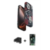 MARSİLYAN™- iPhone 15 Pro Max Kılıf Siluet Doku - Şeffaf 360 Full Body Arka Koruyucu + Raze Metal Kamera Lens - TMGI