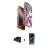 MARSİLYAN™- iPhone 15 Pro Max Kılıf Siluet Doku - Şeffaf 360 Full Body Arka Koruyucu + Raze Metal Kamera Lens - TMGI