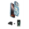 MARSİLYAN™- iPhone 15 Pro Max Kılıf Siluet Doku - Şeffaf 360 Full Body Arka Koruyucu + Raze Metal Kamera Lens - TMGI