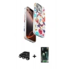 MARSİLYAN™- iPhone 15 Pro Max Kılıf Siluet Doku - Şeffaf 360 Full Body Arka Koruyucu + Raze Metal Kamera Lens - TMGI