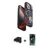 MARSİLYAN™- iPhone 15 Pro Max Kılıf Siluet Doku - Şeffaf 360 Full Body Arka Koruyucu + Raze Metal Kamera Lens - SH