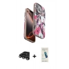 MARSİLYAN™- iPhone 15 Pro Max Kılıf Siluet Doku - Şeffaf Pasifik Cam Ekran Koruyucu + Raze Metal Kamera Lens - TMGI
