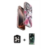 MARSİLYAN™- iPhone 15 Pro Max Kılıf Siluet Doku - Siyah 360 Mat Full Body Arka Koruyucu + PVD Metal Kamera Lens - TU