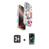 MARSİLYAN™- iPhone 15 Pro Max Kılıf Siluet Doku - Siyah 360 Mat Full Body Arka Koruyucu + PVD Metal Kamera Lens - SH