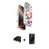 MARSİLYAN™- iPhone 15 Pro Max Kılıf Siluet Doku - Siyah 3D Antistatik Hayalet Cam Ekran Koruyucu + Raze Metal Kamera Lens - SH