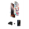 MARSİLYAN™- iPhone 15 Pro Max Kılıf Siluet Doku - Siyah 3D Antistatik Hayalet Cam Ekran Koruyucu + Raze Metal Kamera Lens - TMGI