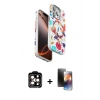 MARSİLYAN™- iPhone 15 Pro Max Kılıf Siluet Doku - Siyah 3D Antistatik Mat Seramik Nano Ekran Koruyucu + PVD Metal Kamera Lens - TU