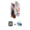 MARSİLYAN™- iPhone 15 Pro Max Kılıf Siluet Doku - Siyah 3D Antistatik Seramik Nano Ekran Koruyucu + PVD Metal Kamera Lens - SH