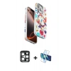 MARSİLYAN™- iPhone 15 Pro Max Kılıf Siluet Doku - Siyah 3D Antistatik Seramik Nano Ekran Koruyucu + PVD Metal Kamera Lens - LT