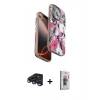 MARSİLYAN™- iPhone 15 Pro Max Kılıf Siluet Doku - Siyah Bilvis 3D Cam Ekran Koruyucu + Raze Metal Kamera Lens - LT