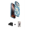 MARSİLYAN™- iPhone 15 Pro Max Kılıf Siluet Doku - Siyah Bilvis 3D Cam Ekran Koruyucu + Raze Metal Kamera Lens - TMGI
