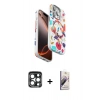 MARSİLYAN™- iPhone 15 Pro Max Kılıf Siluet Doku - Siyah Bilvis 3D Mat Cam Ekran Koruyucu + PVD Metal Kamera Lens - LT