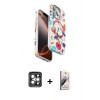 MARSİLYAN™- iPhone 15 Pro Max Kılıf Siluet Doku - Siyah Bilvis 3D Mat Cam Ekran Koruyucu + PVD Metal Kamera Lens - GI