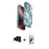 MARSİLYAN™- iPhone 15 Pro Max Kılıf Siluet Doku - Siyah Bilvis 3D Mat Cam Ekran Koruyucu + Raze Metal Kamera Lens - SH