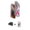 MARSİLYAN™- iPhone 15 Pro Max Kılıf Siluet Doku - Siyah Bilvis 3D Mat Cam Ekran Koruyucu + Raze Metal Kamera Lens - SH