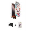 MARSİLYAN™- iPhone 15 Pro Max Kılıf Siluet Doku - Siyah Bilvis 3D Mat Cam Ekran Koruyucu + Raze Metal Kamera Lens - SH