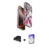 MARSİLYAN™- iPhone 15 Pro Max Kılıf Siluet Doku - Siyah Bilvis 5in1 3D Magic Cam Ekran Koruyucu + Raze Metal Kamera Lens - GS
