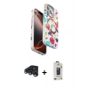 MARSİLYAN™- iPhone 15 Pro Max Kılıf Siluet Doku - Siyah Bilvis Hayalet Cam Ekran Koruyucu + Raze Metal Kamera Lens - LT