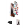 MARSİLYAN™- iPhone 15 Pro Max Kılıf Siluet Doku - Siyah Bilvis Hayalet Cam Ekran Koruyucu + Siyah Raze Metal Kamera Lens