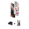 MARSİLYAN™- iPhone 15 Pro Max Kılıf Siluet Doku - Siyah Bilvis Hayalet Cam Ekran Koruyucu + Raze Metal Kamera Lens - TMGI