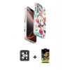 MARSİLYAN™- iPhone 15 Pro Max Kılıf Siluet Doku - Siyah Buffer Cam Ekran Koruyucu + PVD Metal Kamera Lens - GI