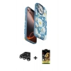MARSİLYAN™- iPhone 15 Pro Max Kılıf Siluet Doku - Siyah Buffer Cam Ekran Koruyucu + Raze Metal Kamera Lens - GS