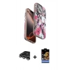 MARSİLYAN™- iPhone 15 Pro Max Kılıf Siluet Doku - Siyah Buffer Hayalet Cam Ekran Koruyucu + Raze Metal Kamera Lens - GS