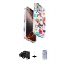 MARSİLYAN™- iPhone 15 Pro Max Kılıf Siluet Doku - Siyah Joko Magic 5D Cam + Siyah Raze Metal Kamera Lens