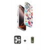 MARSİLYAN™- iPhone 15 Pro Max Kılıf Siluet Doku - Siyah Joko Magic 5D Hayalet Cam + Gümüş PVD Metal Kamera Lens