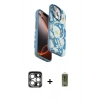MARSİLYAN™- iPhone 15 Pro Max Kılıf Siluet Doku - Siyah Joko Magic 5D Hayalet Cam + Gümüş PVD Metal Kamera Lens