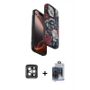 MARSİLYAN™- iPhone 15 Pro Max Kılıf Siluet Doku - Siyah Vanessa Magic Cam + PVD Metal Kamera Lens - GI
