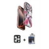 MARSİLYAN™- iPhone 15 Pro Max Kılıf Siluet Doku - Siyah Vanessa Magic Cam + PVD Metal Kamera Lens - LT