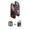 MARSİLYAN™- iPhone 15 Pro Max Kılıf Siluet Doku - Siyah Vanessa Magic Cam + PVD Metal Kamera Lens - LT