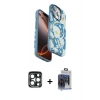 MARSİLYAN™- iPhone 15 Pro Max Kılıf Siluet Doku - Siyah Vanessa Magic Cam + PVD Metal Kamera Lens - LT