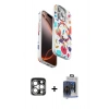 MARSİLYAN™- iPhone 15 Pro Max Kılıf Siluet Doku - Siyah Vanessa Magic Cam + PVD Metal Kamera Lens - GS