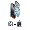 MARSİLYAN™- iPhone 15 Pro Max Kılıf Siluet Doku - Siyah Vanessa Magic Cam + PVD Metal Kamera Lens - GS