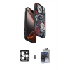 MARSİLYAN™- iPhone 15 Pro Max Kılıf Siluet Doku - Siyah Vanessa Magic Cam + PVD Metal Kamera Lens - GS