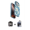 MARSİLYAN™- iPhone 15 Pro Max Kılıf Siluet Doku - Siyah Vanessa Magic Cam + PVD Metal Kamera Lens - TU