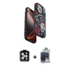 MARSİLYAN™- iPhone 15 Pro Max Kılıf Siluet Doku - Siyah Vanessa Magic Cam + PVD Metal Kamera Lens - TU