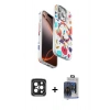 MARSİLYAN™- iPhone 15 Pro Max Kılıf Siluet Doku - Siyah Vanessa Magic Cam + Siyah PVD Metal Kamera Lens