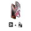 MARSİLYAN™- iPhone 15 Pro Max Kılıf Siluet Doku - Siyah Vanessa Magic Hayalet Cam + PVD Metal Kamera Lens - GI