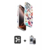 MARSİLYAN™- iPhone 15 Pro Max Kılıf Siluet Doku - Siyah Vanessa Magic Hayalet Cam + PVD Metal Kamera Lens - GI