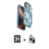 MARSİLYAN™- iPhone 15 Pro Max Kılıf Siluet Doku - Siyah Vanessa Magic Hayalet Cam + PVD Metal Kamera Lens - GI